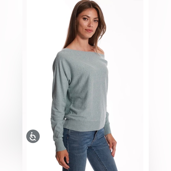 Minnie Rose cotton cashmere off the shoulder top (read description) - Picture 11 of 15